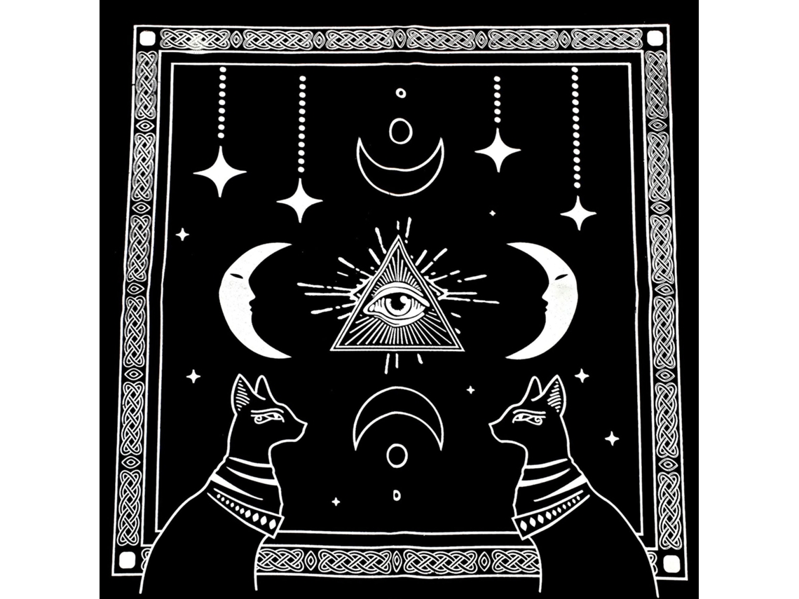 Mantel de franela con diseño de cuadrados de tarot (49 x 49 cm, Q) SIURN