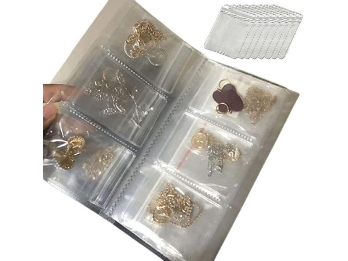 2026da-libro Organizador De Joyas Transparente Pvc Con 84/96/120 Compartimentos Antioxidante Para Anillos Pendientes Collares Como Se Muestra