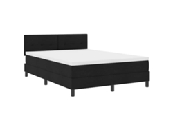Maison Exclusive - Cama Tipo Box Spring Con Colchón Negro 160 X 200 Cm Tela