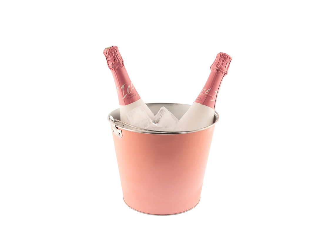 Cubitera KOALA Con asa Rosa Metal 5 L