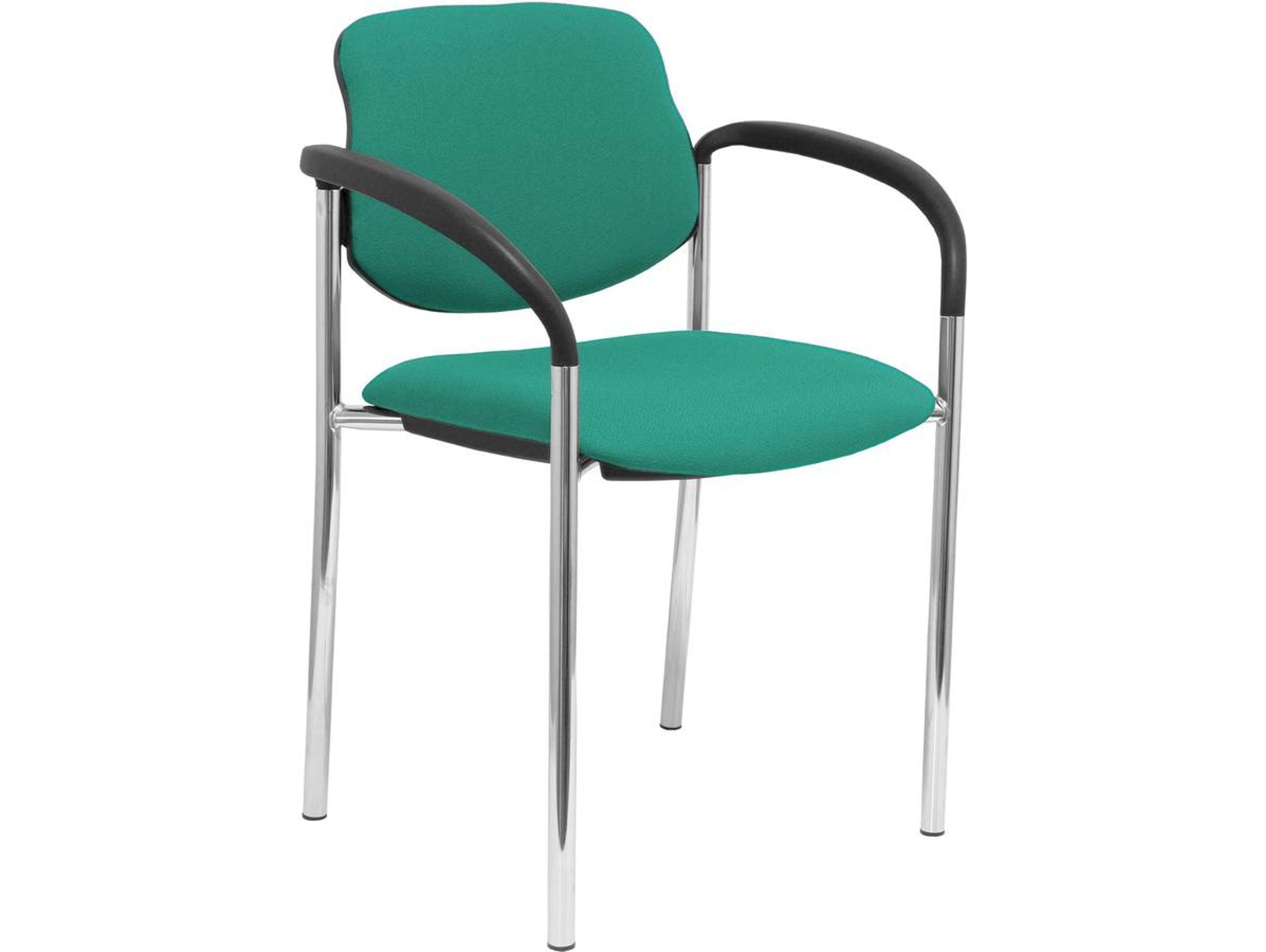 Silla de Confidente PIQUERAS Y CRESPO Villalgordo Verde y Chasis Cromo (Brazos)