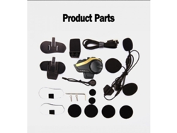 Auriculares Bluetooth para casco de ciclismo de motocicleta 2000M 6 Riders Intercom 5.0 Golden
