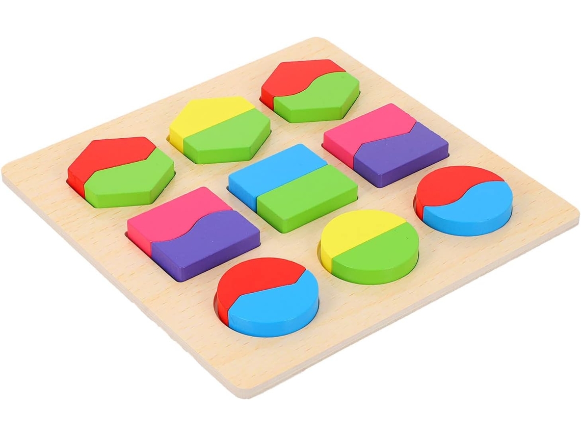 Rompecabezas De Figuras Geométricas De Madera Para Niños Y Niñas, Gran Formato, Educativo Y Seguro