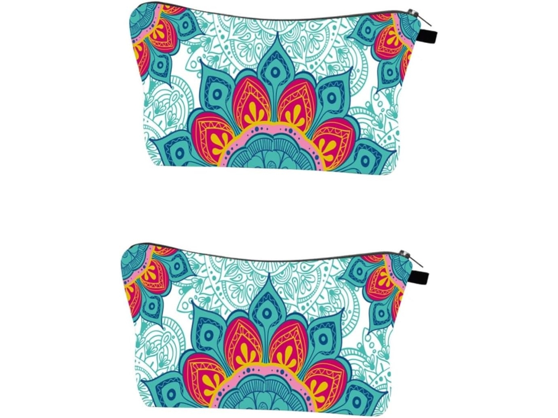 Neceser De Maquillaje De 2 Piezas Con Estampado De Mandala Para Cosméticos Y Accesorios.