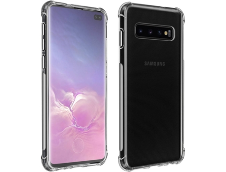 Carcasa y Protector de Cristal Templado Samsung Galaxy S10 Plus AVIZAR PACK-PREMS-G975F Negro