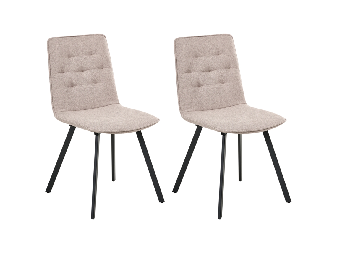 Sillas de comedor Beliani Carver tapizadas sin brazos en poliéster marrón (47 x 58 x 89 cm)