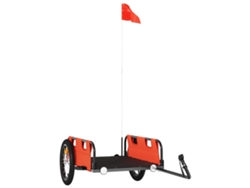 Remolque para bicicletas VIDAXL hierro y tela Oxford naranja