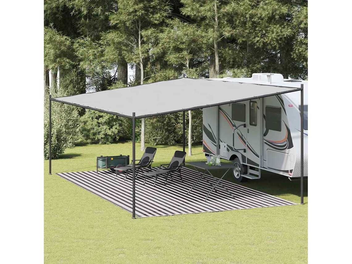 Colchoneta de camping para tienda de campaña 400x700 cm Pead Antracita/blanco Lovely Home