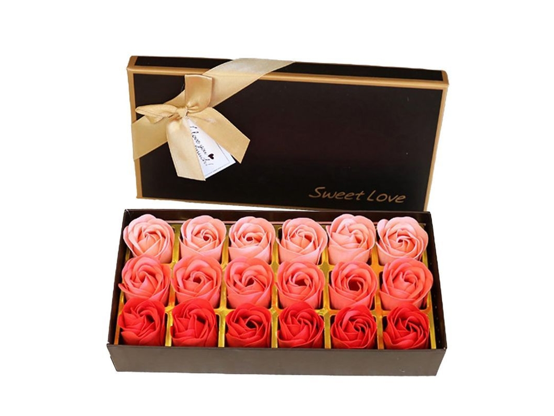 Jabón De Flor De Rosa (18 Unidades Por Caja), Textura Elegante, Aroma Floral, Regalo Para El Baño.
