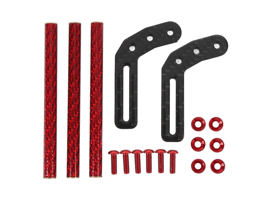 Parachoques delantero de fibra de carbono RC para SCX10 LCG 1/10 Crawler, 75 mm, negro y rojo degradado, Vayotoy