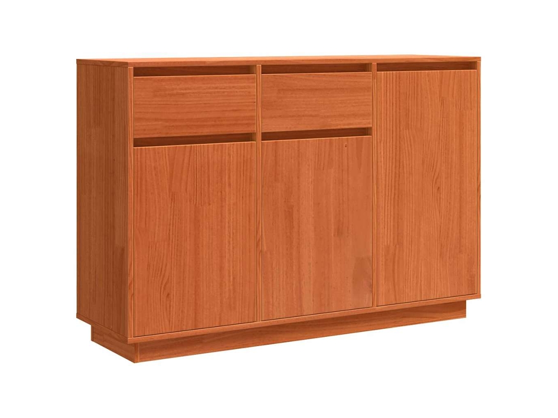 Aparador | Aparador De Comedor | Armario De Cocina Marrón Cera 110 X 34 X 75 Cm Madera De Pino Macizo