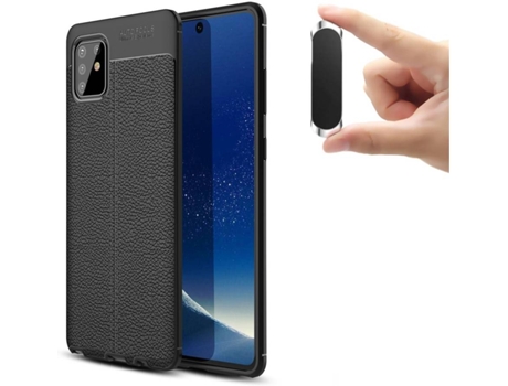 Carcasa y Soporte Samsung Note 10 lite Rugged Leather Negro