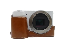 Funda protectora de cuero sintético antiarañazos compatible con cámara Sony Zv E10 con diseño de apertura de batería Facpoet