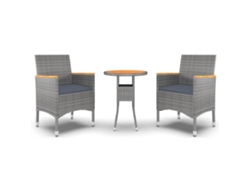Maison Exclusive - Juego De Comedor De Jardín 3 Piezas Ratán Sintético Gris