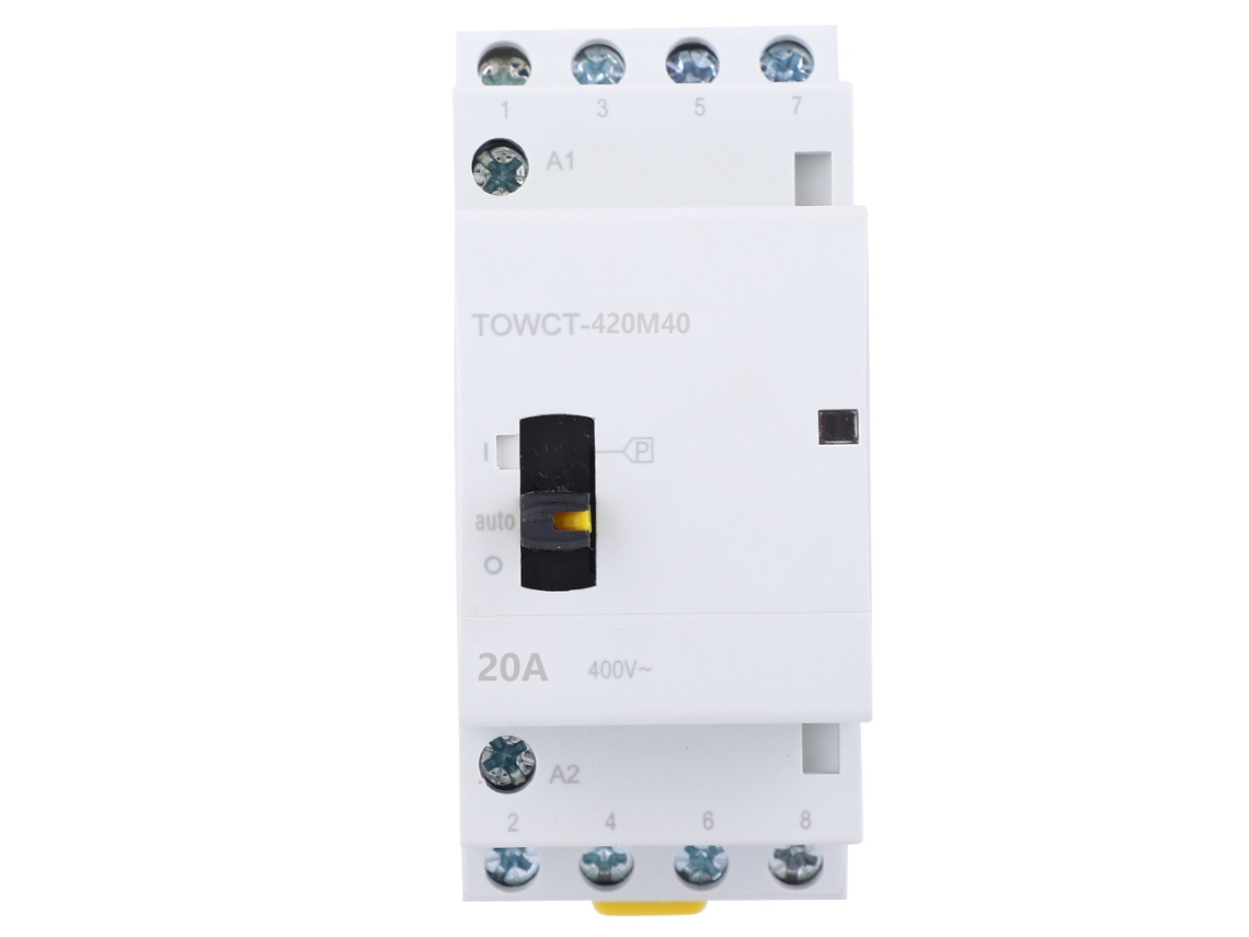 Contactador Ac 20a 4p 230/240v Interruptor Manual Din Rail 35mm Ip40 Hogar