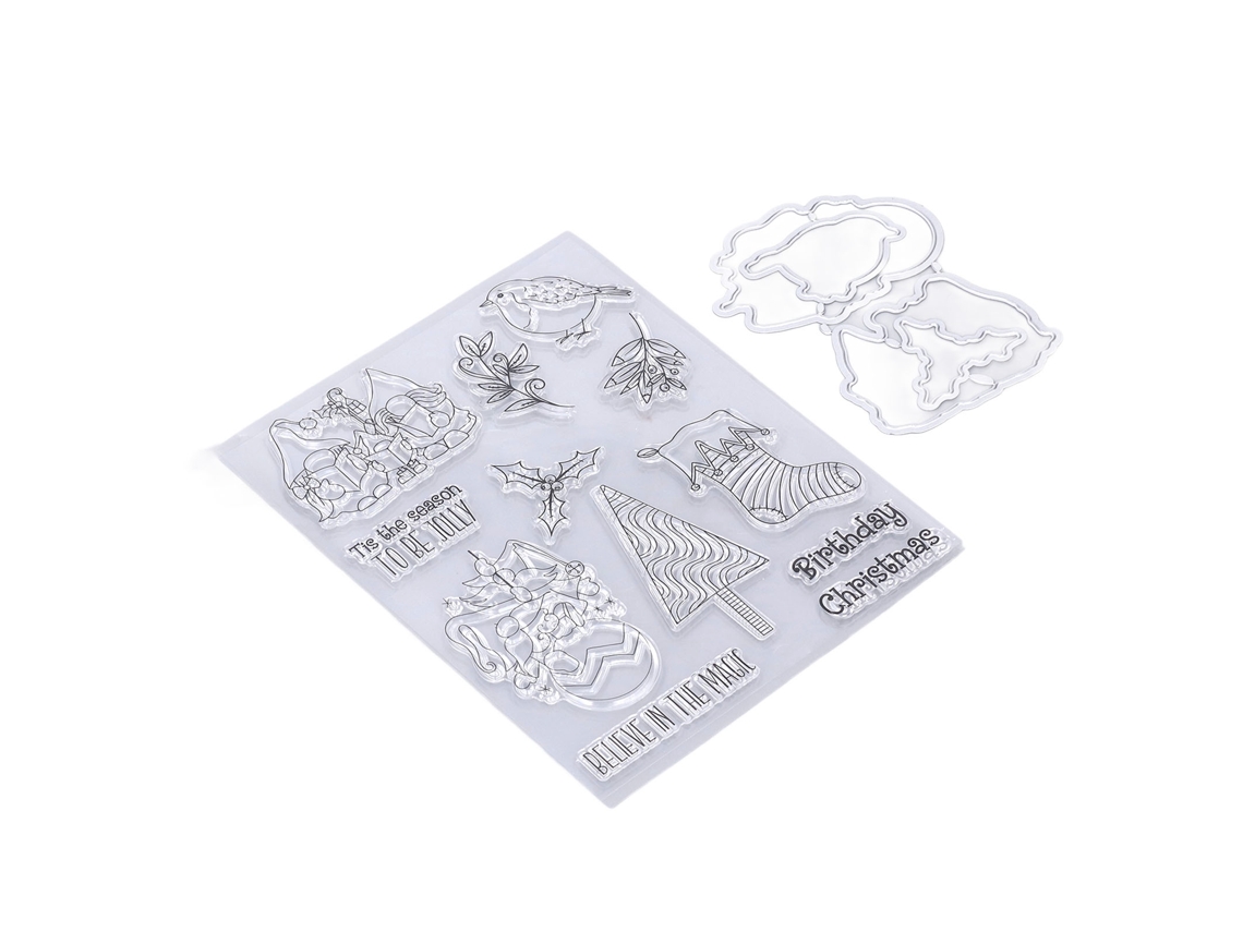 Sello Transparente Navideño Material Seguro Fácil De Usar Reutilizable Para Tarjetas Foto Y Sobres