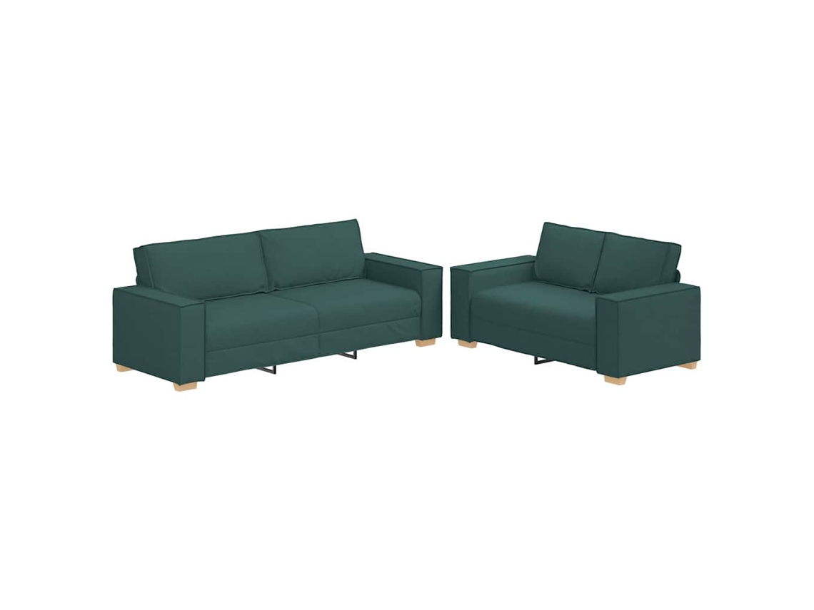 Maison Exclusive - Juego De Sofá De 2 Piezas Con Cojines, Tela Verde Oscuro