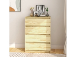 Mueble Auxiliar Madera Maciza De Pino 60x36x84 Cm