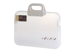 Caja De Documentos Transparente Multiusos De Gran Capacidad Impermeable Y Antipolvo Para Oficina Colegio A4 Blanca