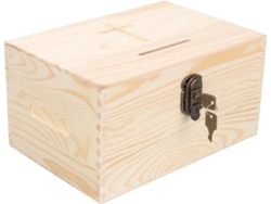 Caja de donaciones portátil de madera con cerradura, ideal para oficinas, regalos y sugerencias. Diseño elegante.