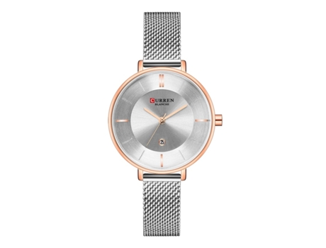 Relojes de Mujer Calendario Cinturón de Malla Reloj de Pulsera Impermeable para Mujer Mujer - Concha Blanca Rosa VEANXIN