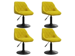 Maison Exclusive - Sillas De Comedor Giratorias 4 Uds Terciopelo Amarillo Mostaza