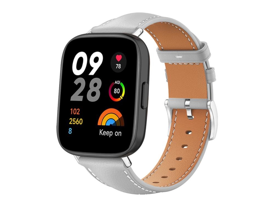 Correa para Redmi Watch 3 - Piel negra - Cabeza plana (20 mm)