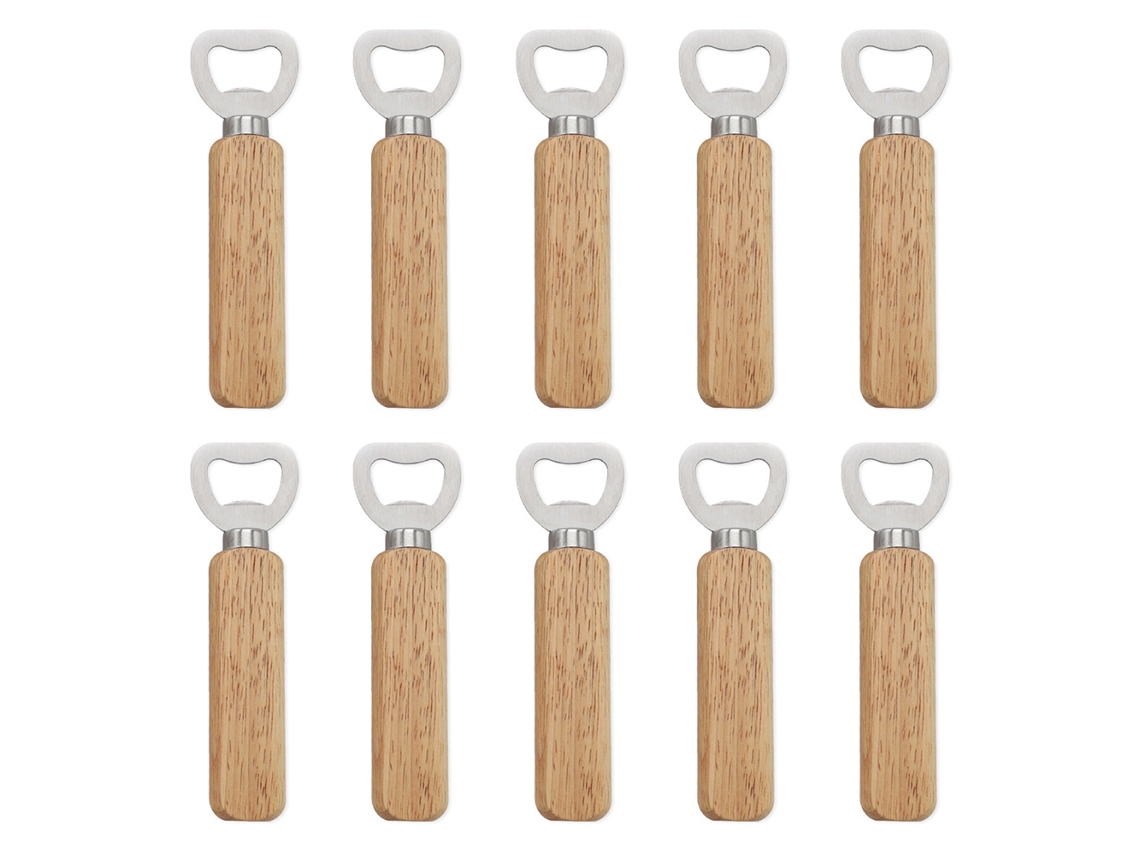 10 abridores de botellas de madera con mango de acero inoxidable para cocina, bar y restaurante Kofihety