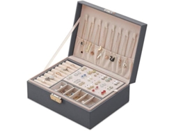 Caja De Joyas Para Mujer, Dos Pisos, Piel Sintética, Guardar Joyas, Regalo Niñas Y Mujeres Impermeable Multifunción Hogar Viajes
