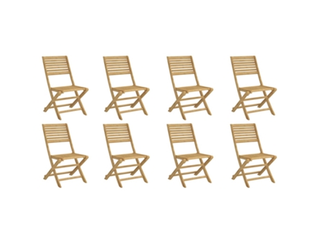 Conjunto 8 Silla De Jardín VIDAXL Marrón Madera de acacia