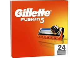 Recambios de maquinilla de afeitar Gillette Fusion5 para hombre, paquete de 24, cuchillas antifricción