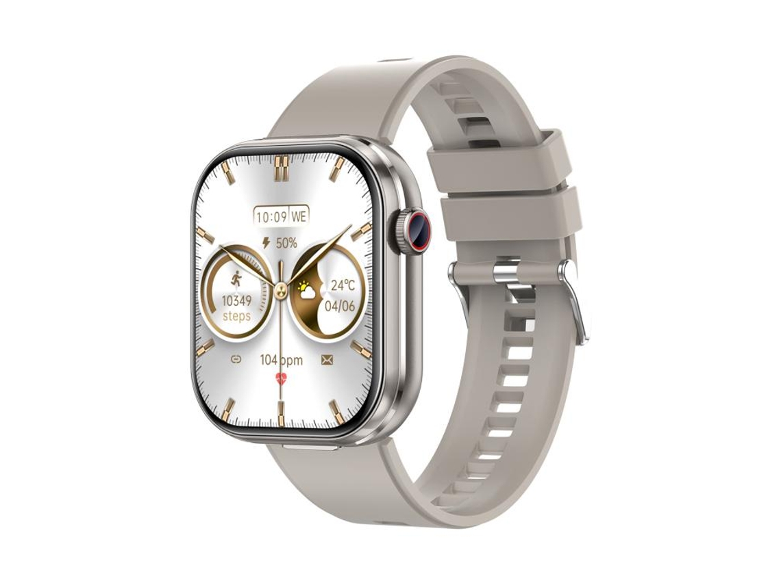 Smartwatch 2 en 1 con pantalla cuadrada de 2,02 pulgadas y Bluetooth. Resistente al agua IP67. (Plateado)