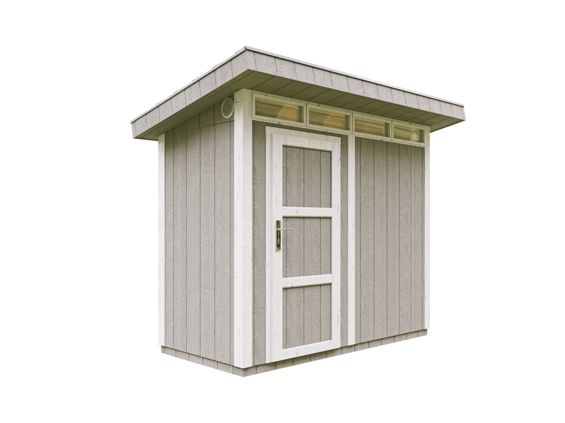 Caseta Jardin Exterior paneles a base de Madera LP SmartSide 3m2 con Suelo y Baldosas Bituminosas - L161xA294xA239 cm - TIMBELA M901 - Tundra grey