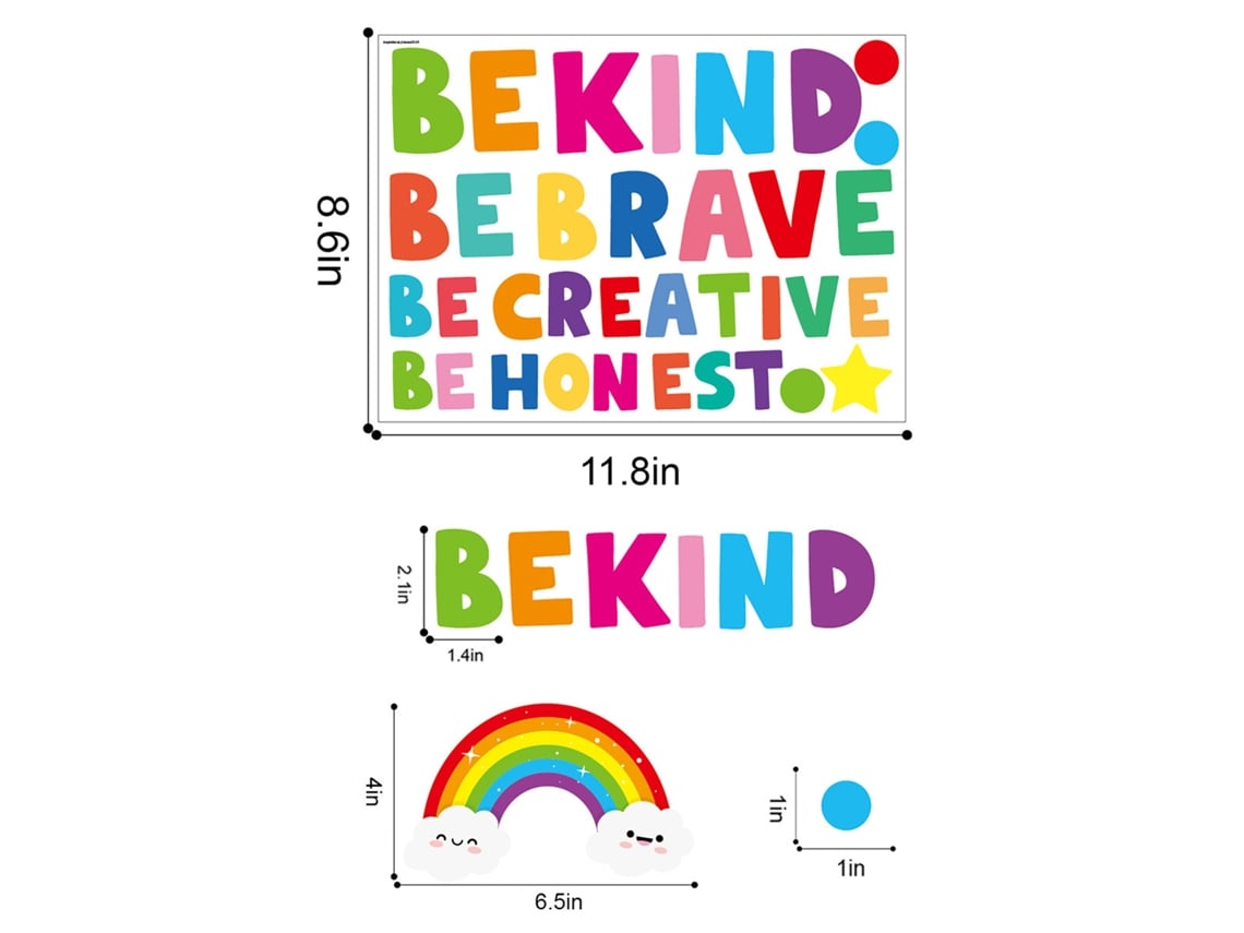 2026-3 Hoojas Pegatinas Pared Bonitas Diy Frases Inspiradoras Para Niños Cuarto Nursery Decoración Vinilo Removible