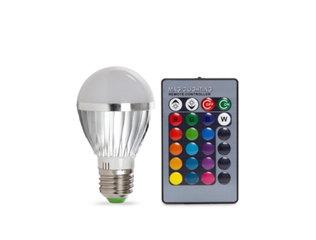 Bombilla LED E27 3W RGB Mando a Distancia 40.000H [KD-105E273W]