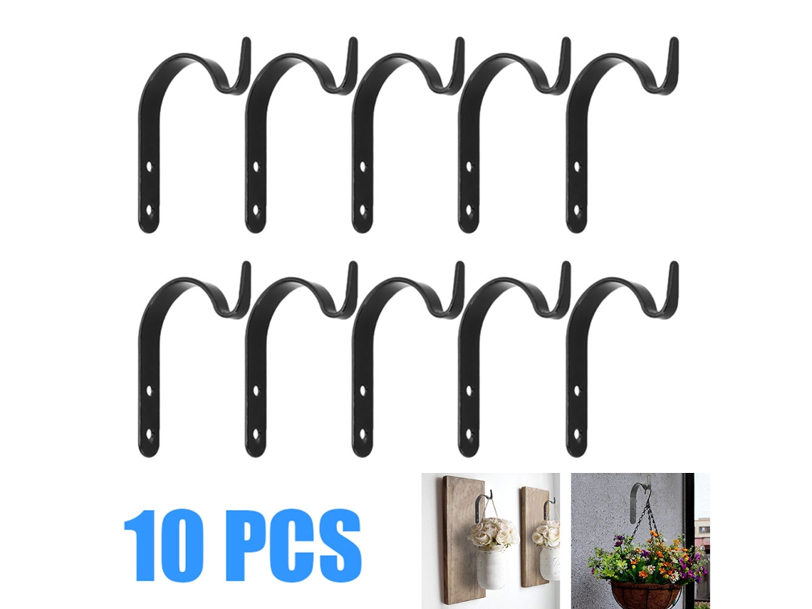 10 Ganchos De Pared De Hierro Para Jardín Con Soportes Para Macetas Y Luces.