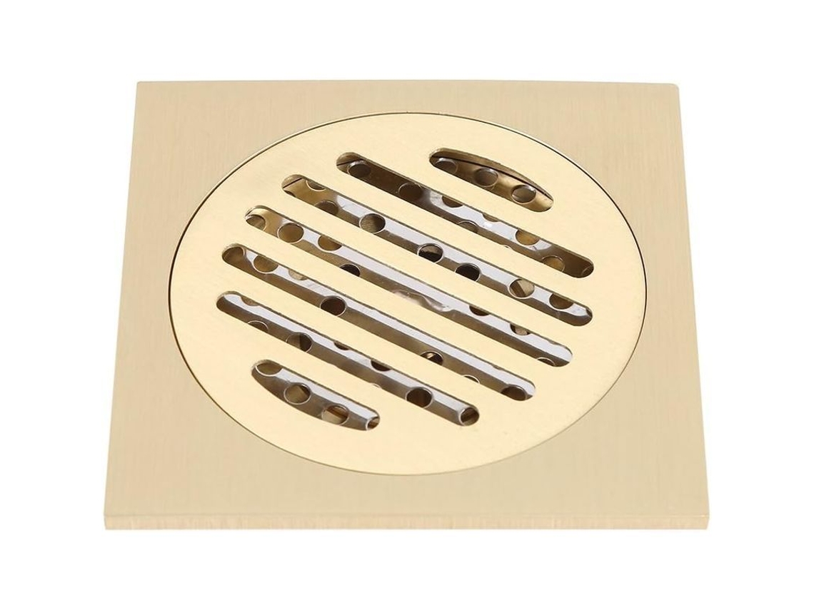 Lavabo Cuadrado De Latón De 4x4 Pulgadas Con Filtro Extraíble, Resistente A Los Olores Y Al Cabello Para Ducha.