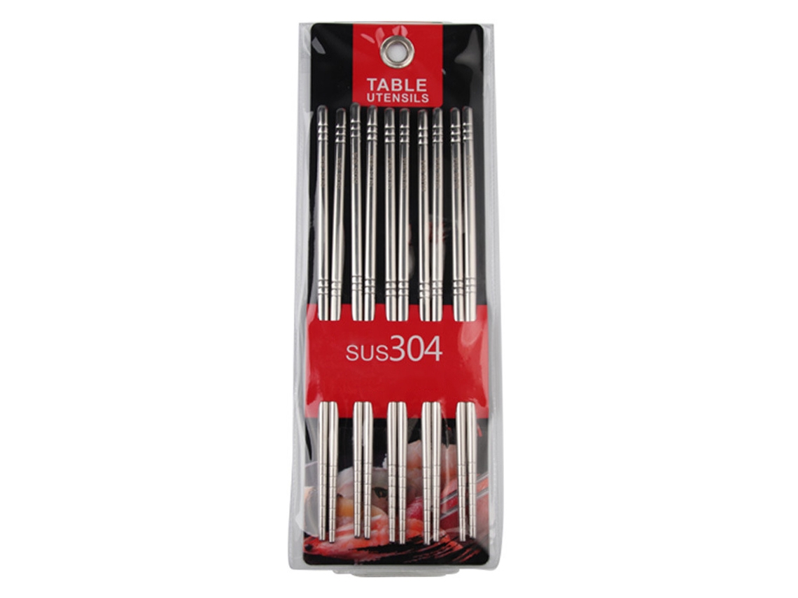 HYMNORA Palillos de acero inoxidable resistentes al calor, reutilizables y a prueba de óxido, con un elegante diseño de utensilios de comedor, construcción du