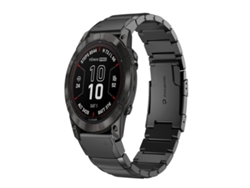 Bracelete Para Garmin Fenix 7x Pro (51mm) - Aço Inoxidável - Estampa De Casco De Tartaruga (26mm) Preto