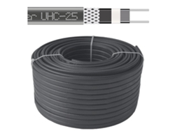 Cable calefactor autorregulable Grand Meyer UHC-25, 25 W/m, 230 V, 100 m para techos y tuberías (uso exterior, negro)
