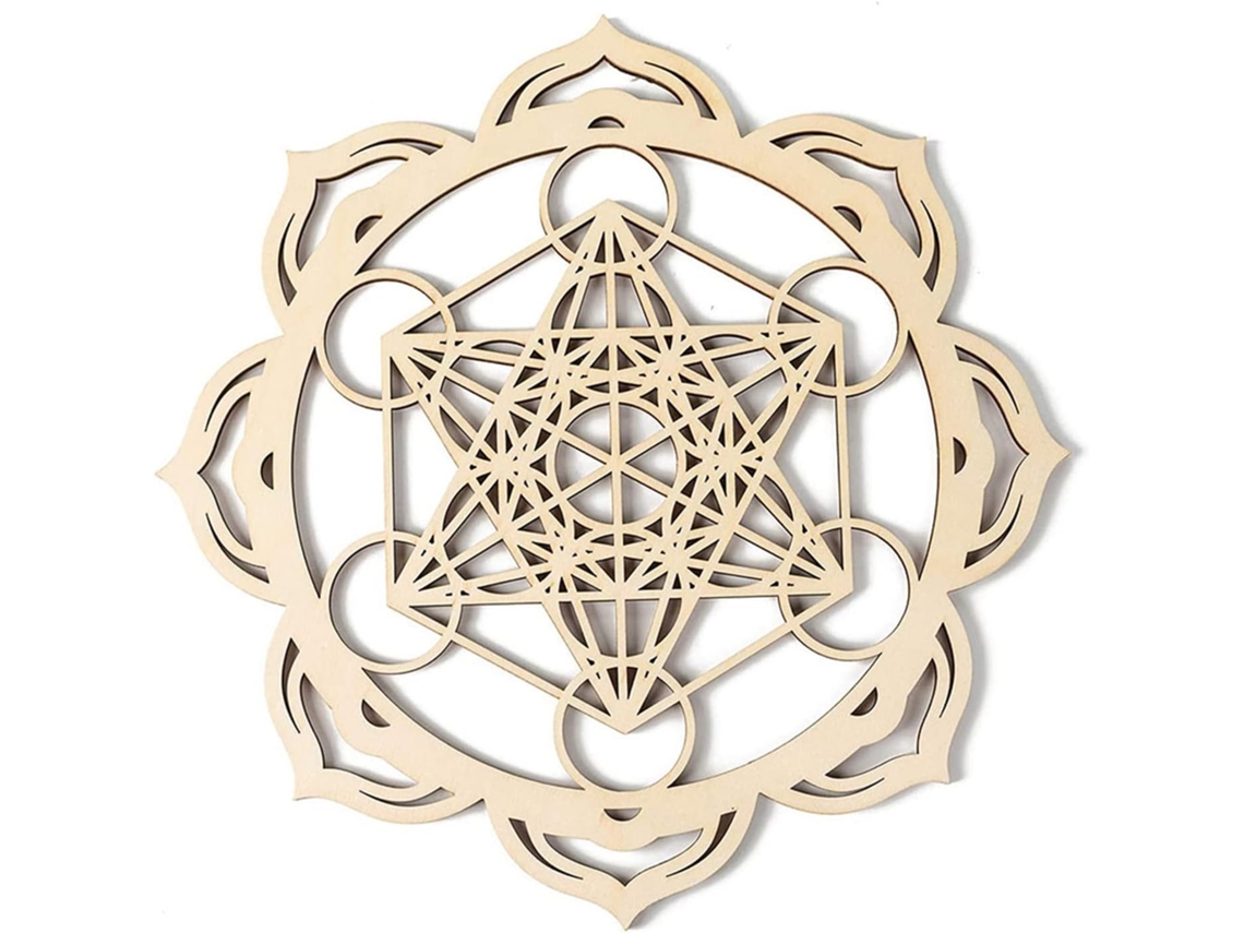 Metatrón Pared Madera 28 Símbolo Espiritual Geometría Sagrada Esculturas Rejilla Cristal Decoración Meditación