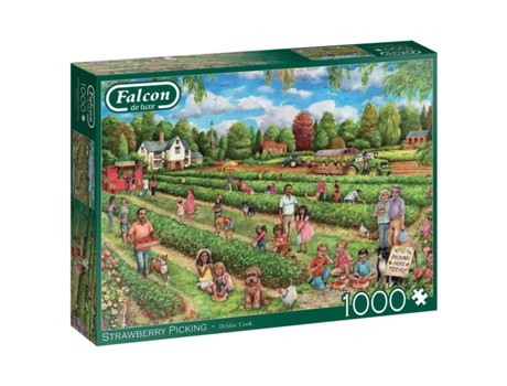 Puzzle Falcon de luxe Strawberry Picking 1000 pcs rompecabezas 1000 pieza(s) Gente