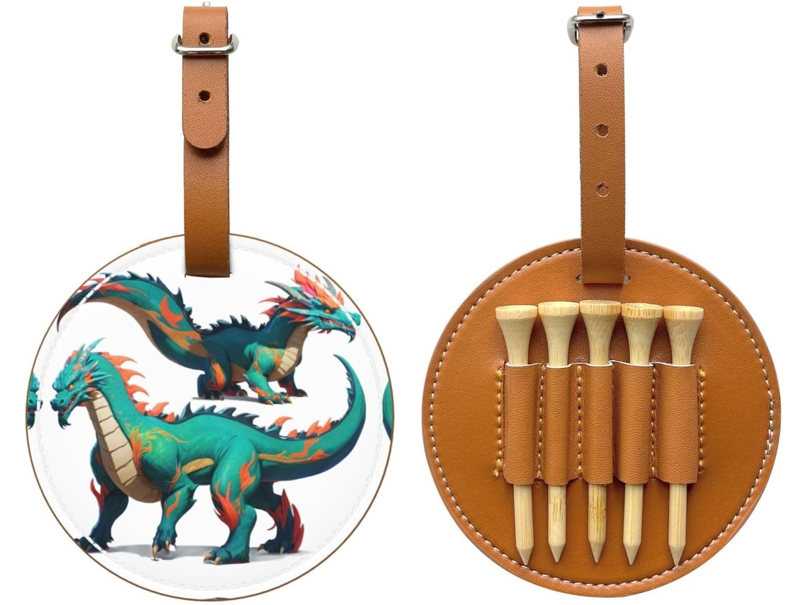 Bolsa para tees de golf Digital Dragon, negra, fácil de transportar | Sin marca