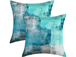 Juego De 2 Fundas De Cojín - Azul Turquesa 45x45cm