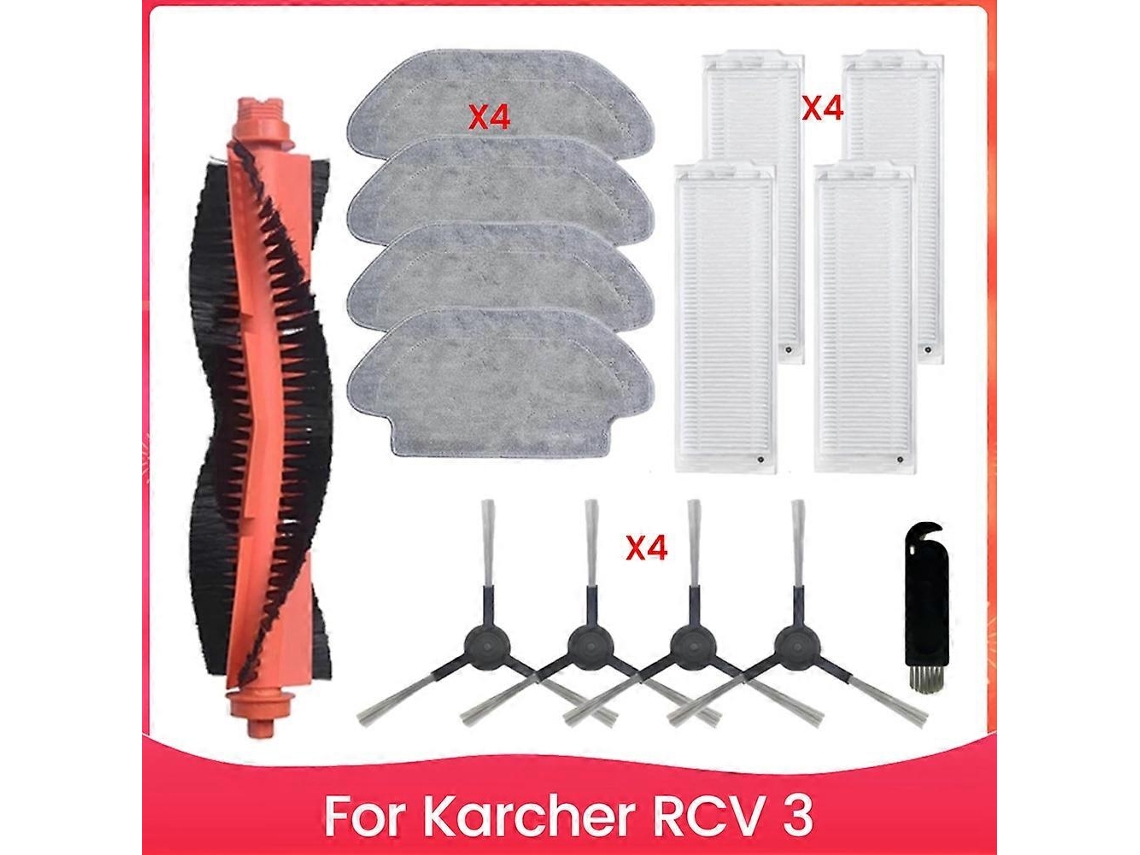 Kit de repuestos para cepillo lateral principal, filtros HEPA y paño de fregona para aspiradora RCV 3