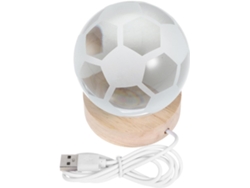 Lámpara De Fútbol De Cristal 3d, Luz Nocturna Multicolor Multifuncional Con Base De Madera Y Led.