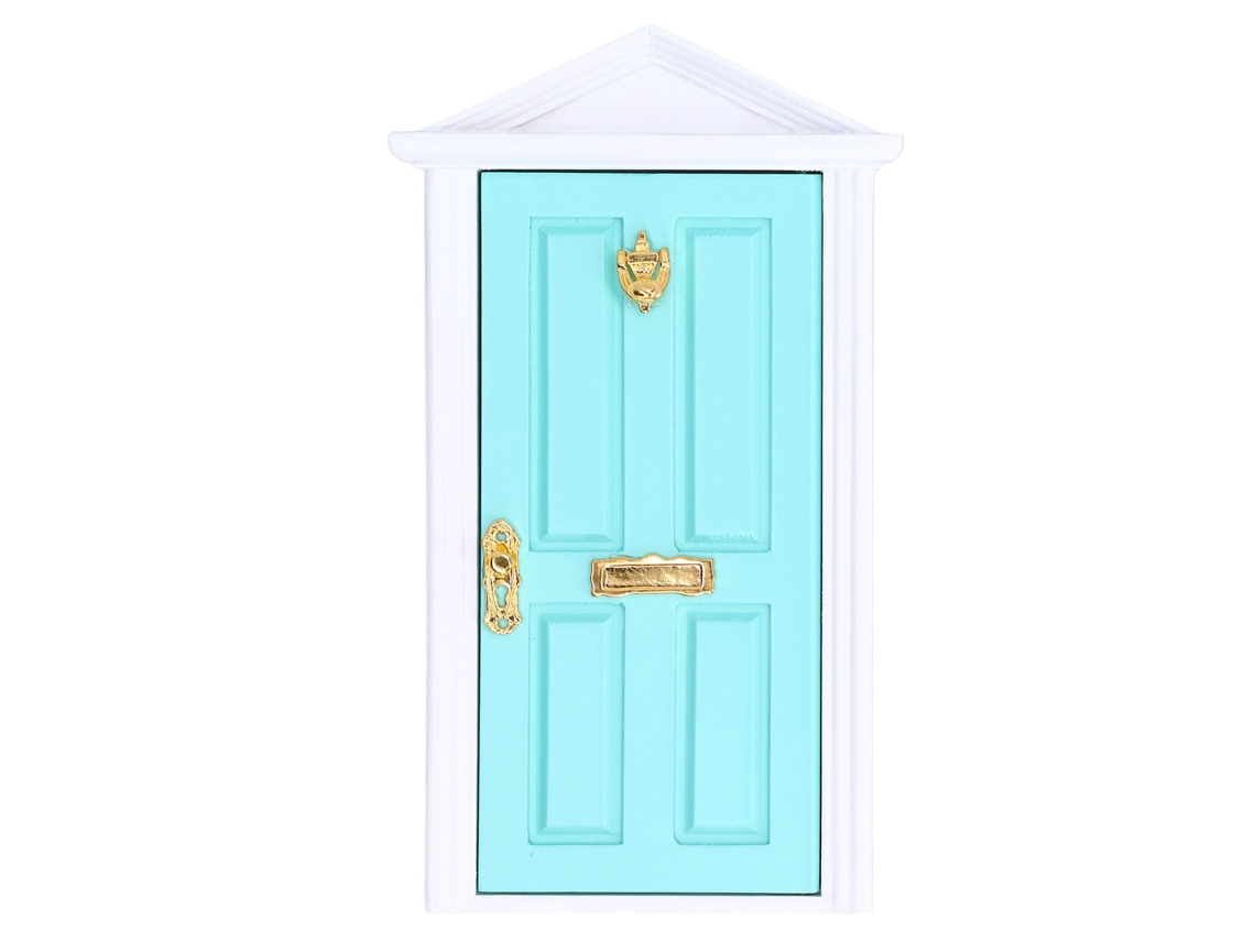 Ats-puerta De Madera Miniatura Color Vivo Detalles Nítidos Borde Suave Para Casa De Muñecas 1:12 Hada Regalo Verde Menta