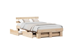 Maison Exclusive - Estructura De Cama Marrón 120 X 190 Cm Madera De Pino Macizo