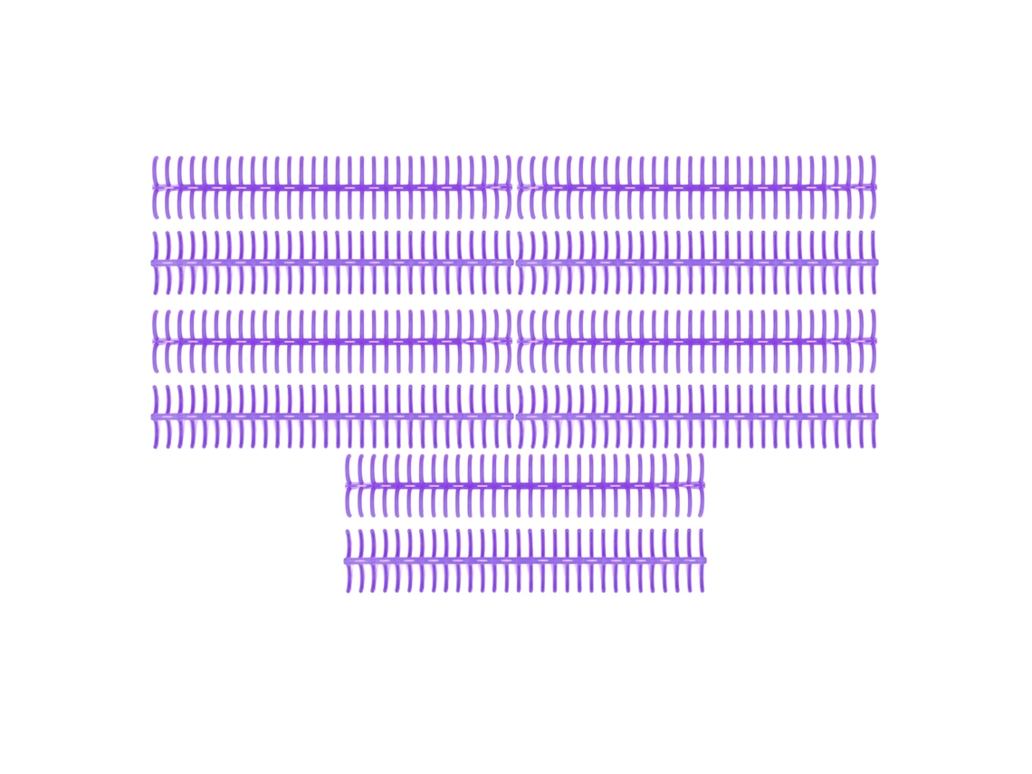 10 Lomos De Encuadernación De Plástico De 19 Mm, 30 Anillas, Compatibles Con Papel A4, B5 Y A5, Capacidad Para 150 Hojas, Color Morado.