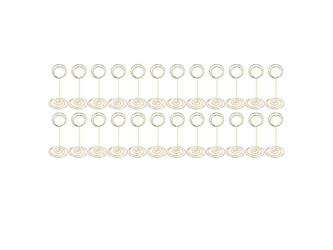 24pcs Porta Números De Mesa Acero Inoxidable 85mm Porta Tarjetas Porta Fotos Oro